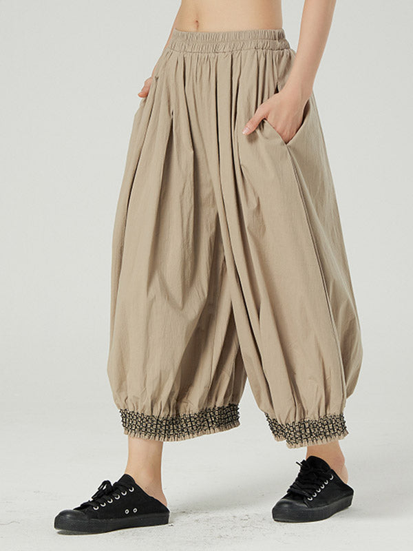 Casual Elasticity Waist Wide Leg Loose Pants