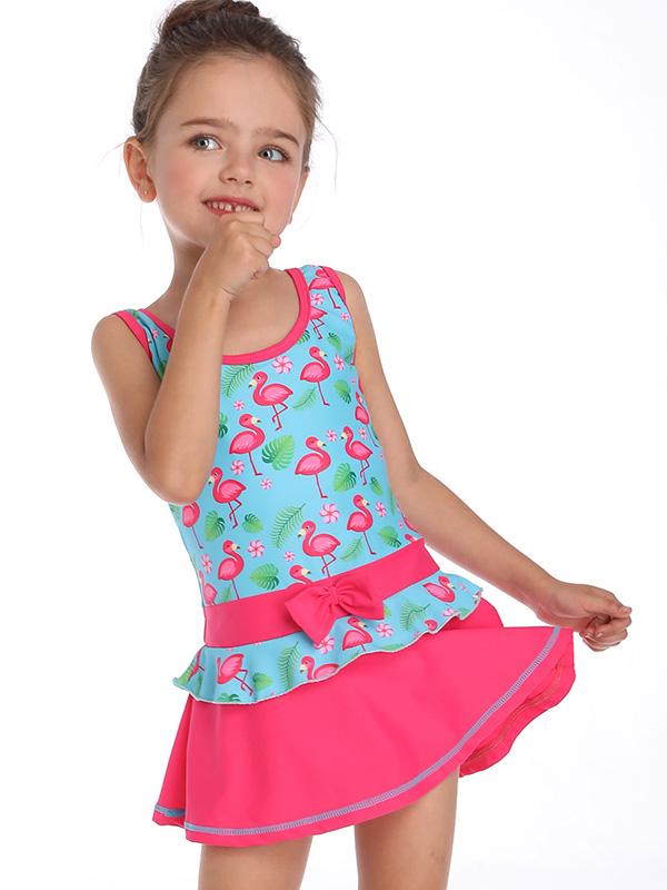 Fashion Flamingo Printed Kids Swimwear