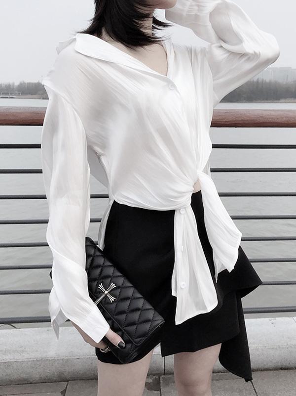 Multi-way to Wear White Soft Blouse