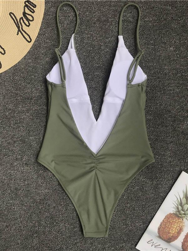 Deep V-neck Sexy Bohemia One-piece Swimwear