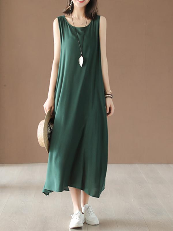 Loose Sleeveless Soft Long Dress