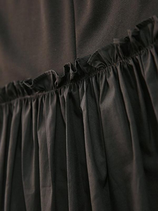 Loose Oversize Split-front Ruffled Split-joint Tops