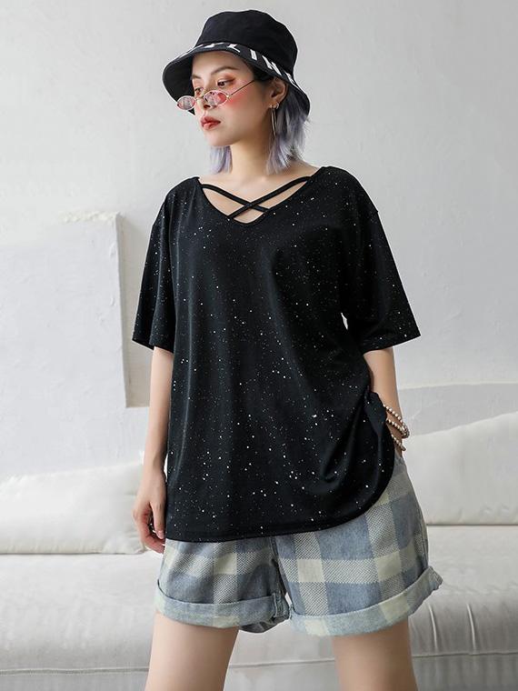 Loose Solid  Short Sleeves T-Shirt