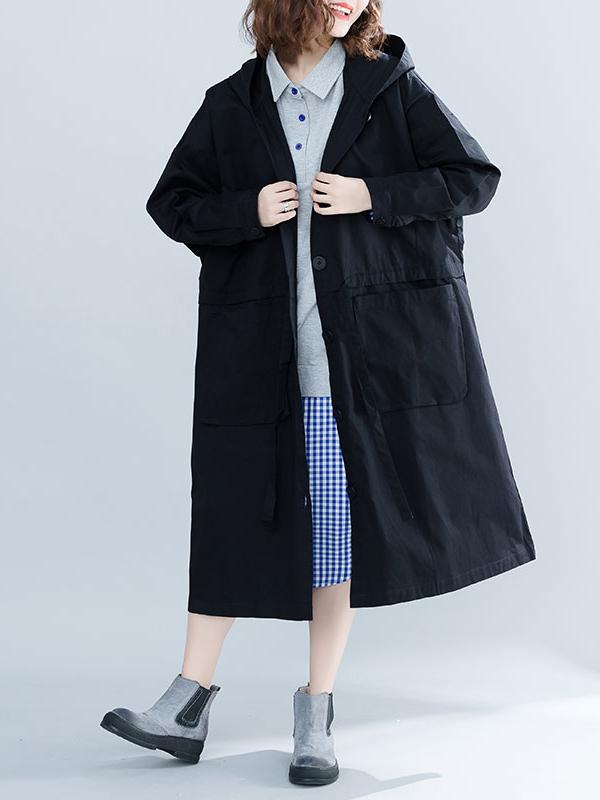 Loose Oversize Solid Winter Trench Coat