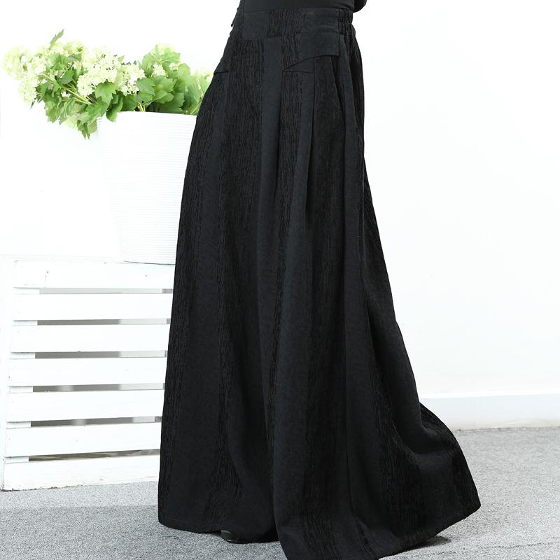 Buykud Comfortable Solid Color Loose Wide Leg Pants