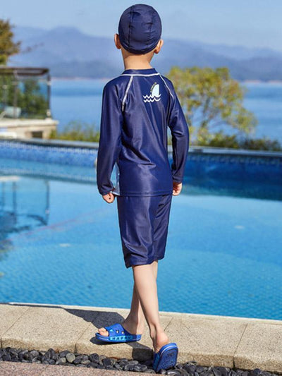 AONIHUA Navy Blue Boy Swimwears