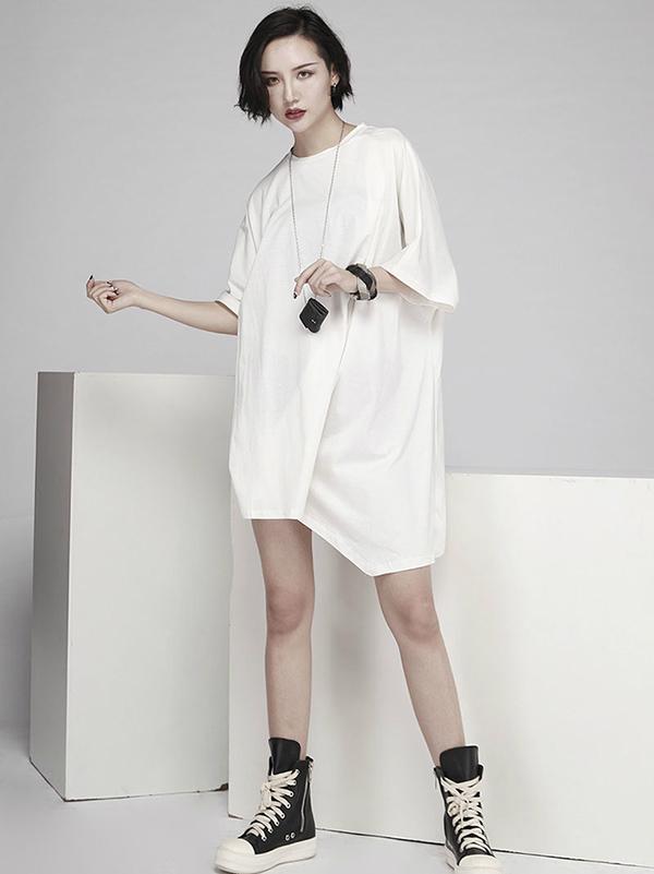 Loose Ruffled Long T-shirt