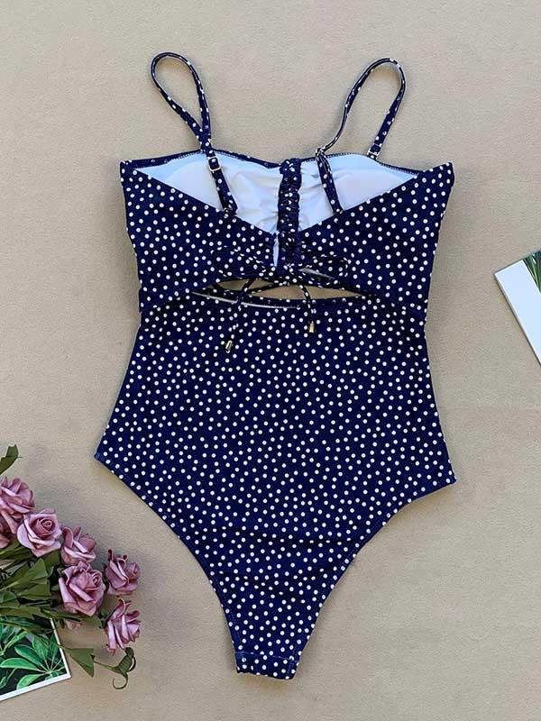 Polka Dot Bandage One-Piece Swimwear