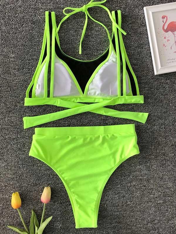 Gauze High Waist Bikini Swimsuit