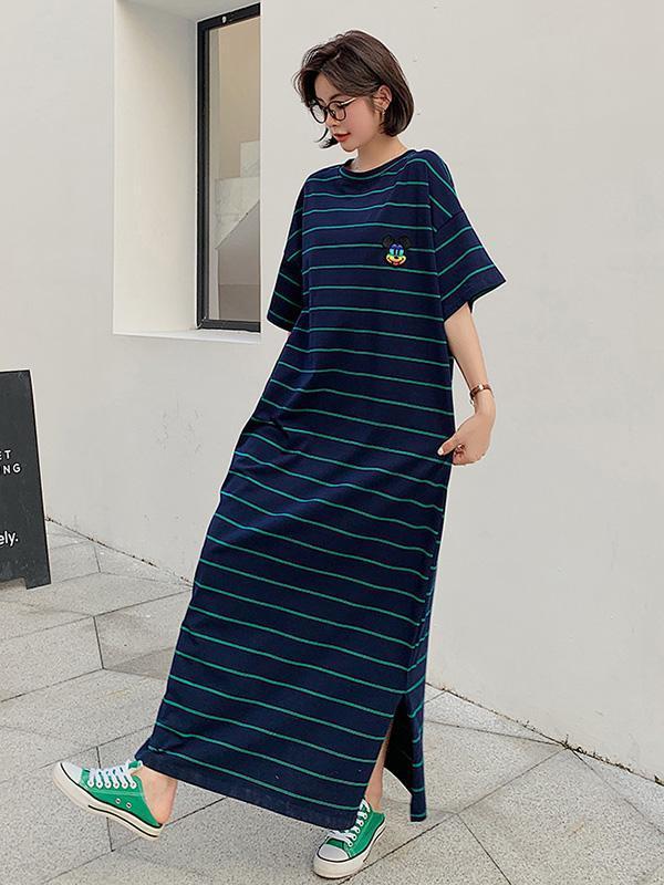 Original Striped Split-Side Dress