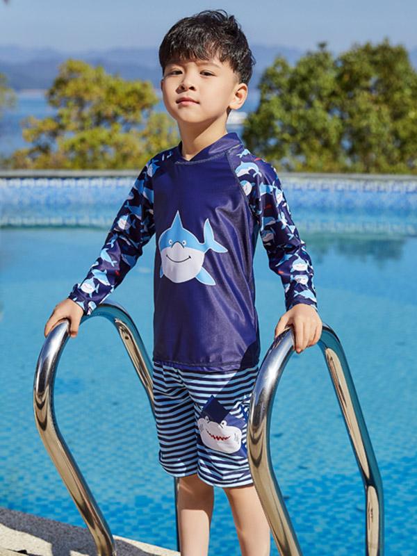 AONIHUA Striped Bottom Boy Swimwear