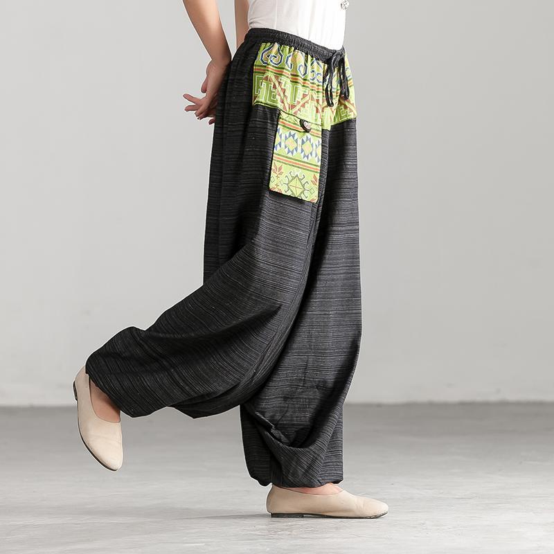 Ethnic Linen Spring Casual Cross-Pants