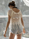 Hollow See-through Flower Tassel Cover Ups