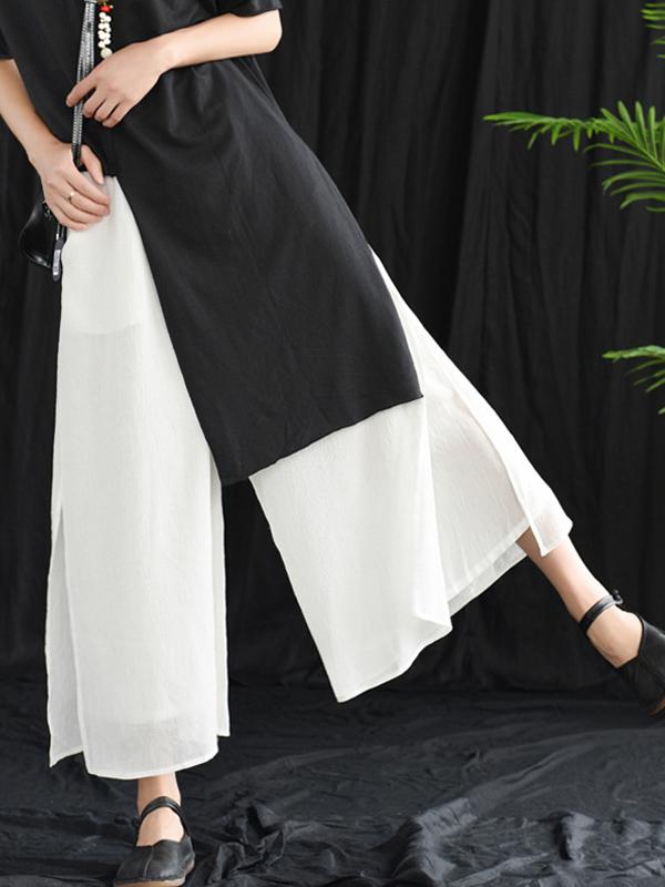 Loose False-two Split-side Pants