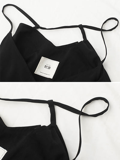 Original Solid Cropped Suspender Dress