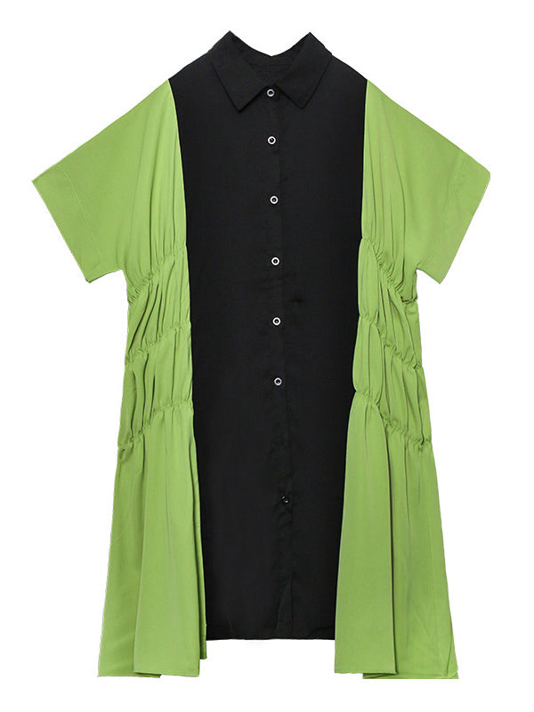 Original Split-Joint Lapel Shirt Dress