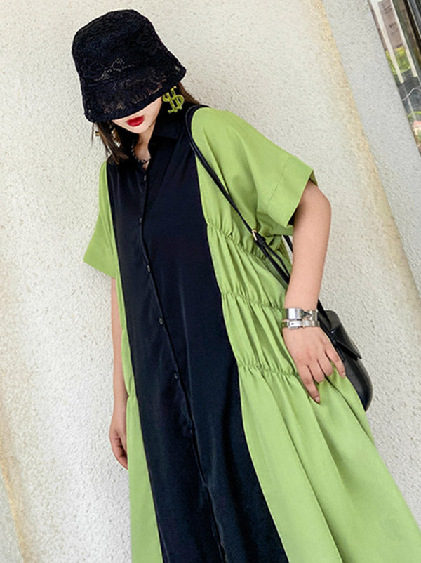 Original Split-Joint Lapel Shirt Dress