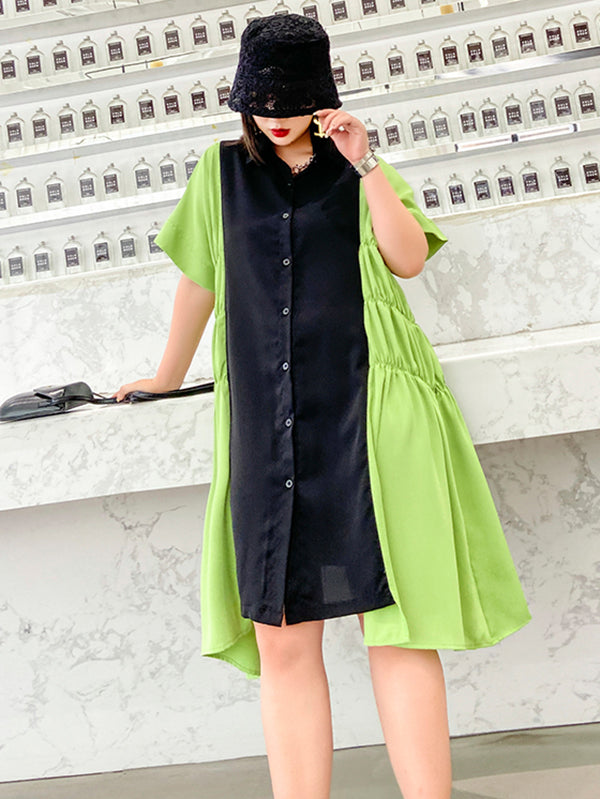 Original Split-Joint Lapel Shirt Dress