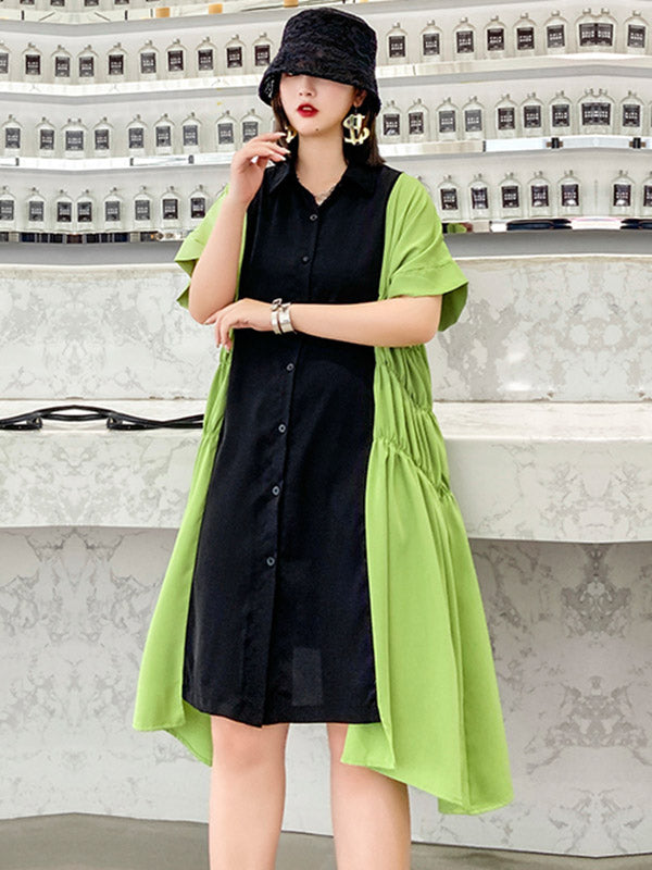 Original Split-Joint Lapel Shirt Dress