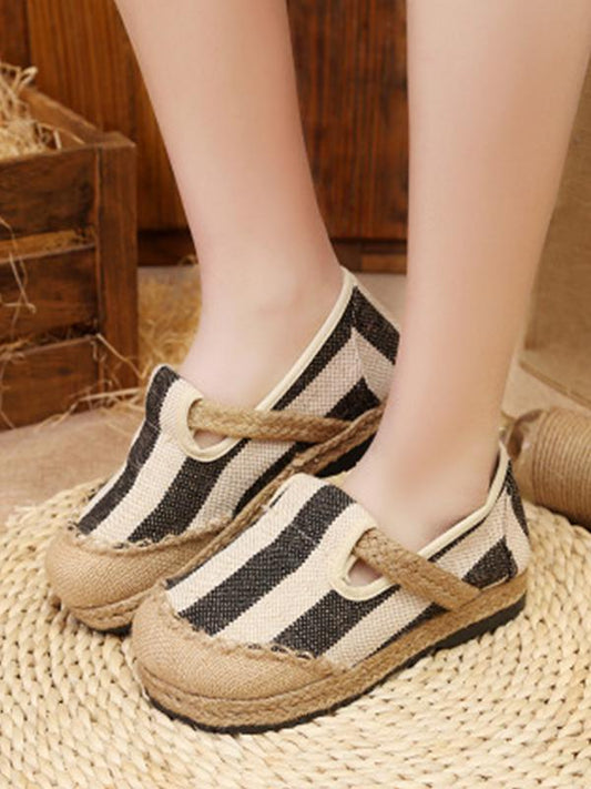 Linen comfortable breathable sandals canvas one pedal lazy shoes