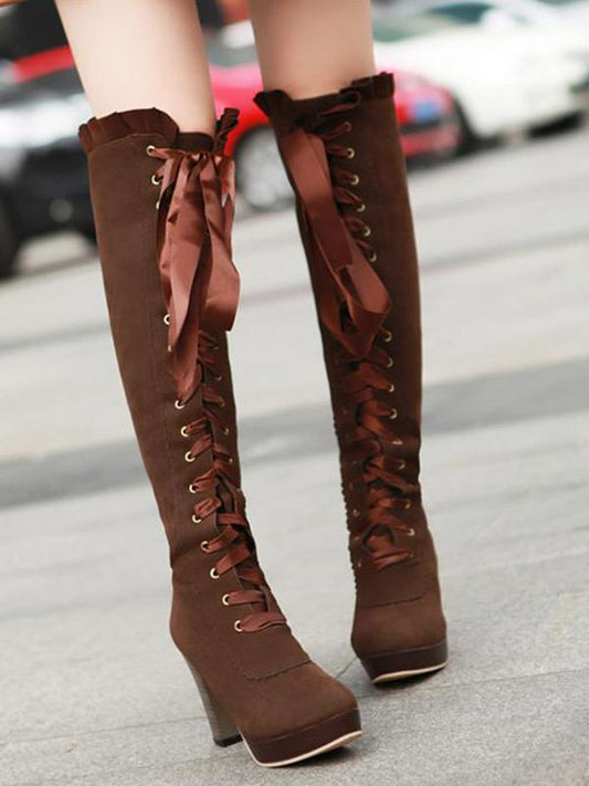 Lady Bow high boots