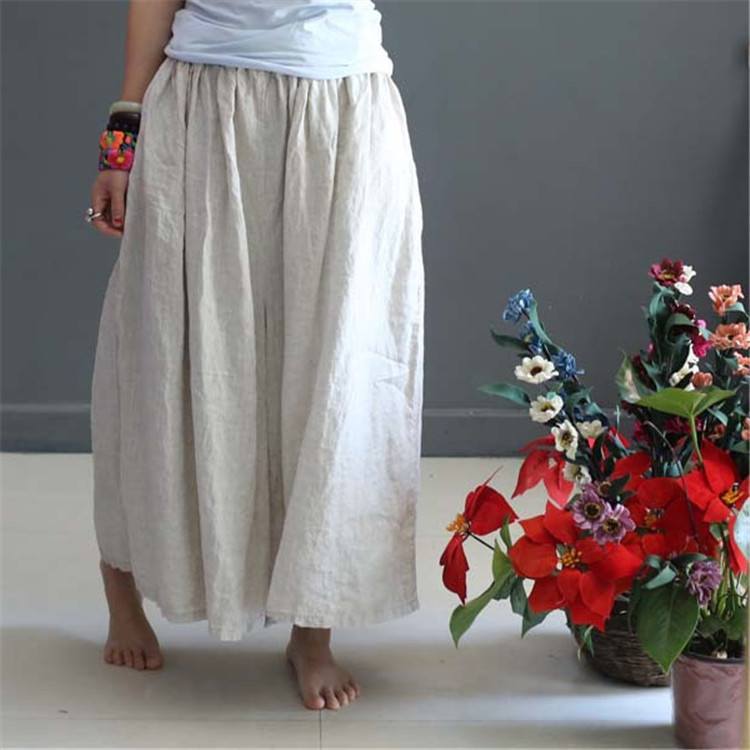 Women Soft Summer Loose Linen Wide Leg Pants